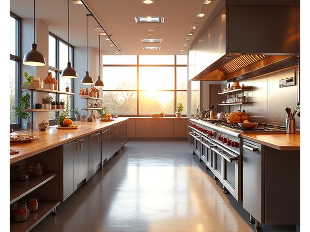 Bright, modern Matgil Studio kitchen with multiple workstations