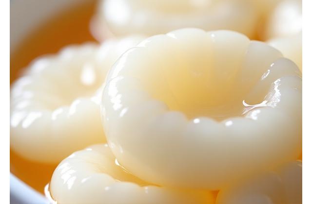 Close-up of freshly cooked rice cakes in a pan